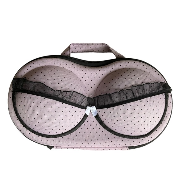 Handbags - Hard Shell Bra Travel Case Lingerie Bag Mesh Luggage Organizer Polka Dots